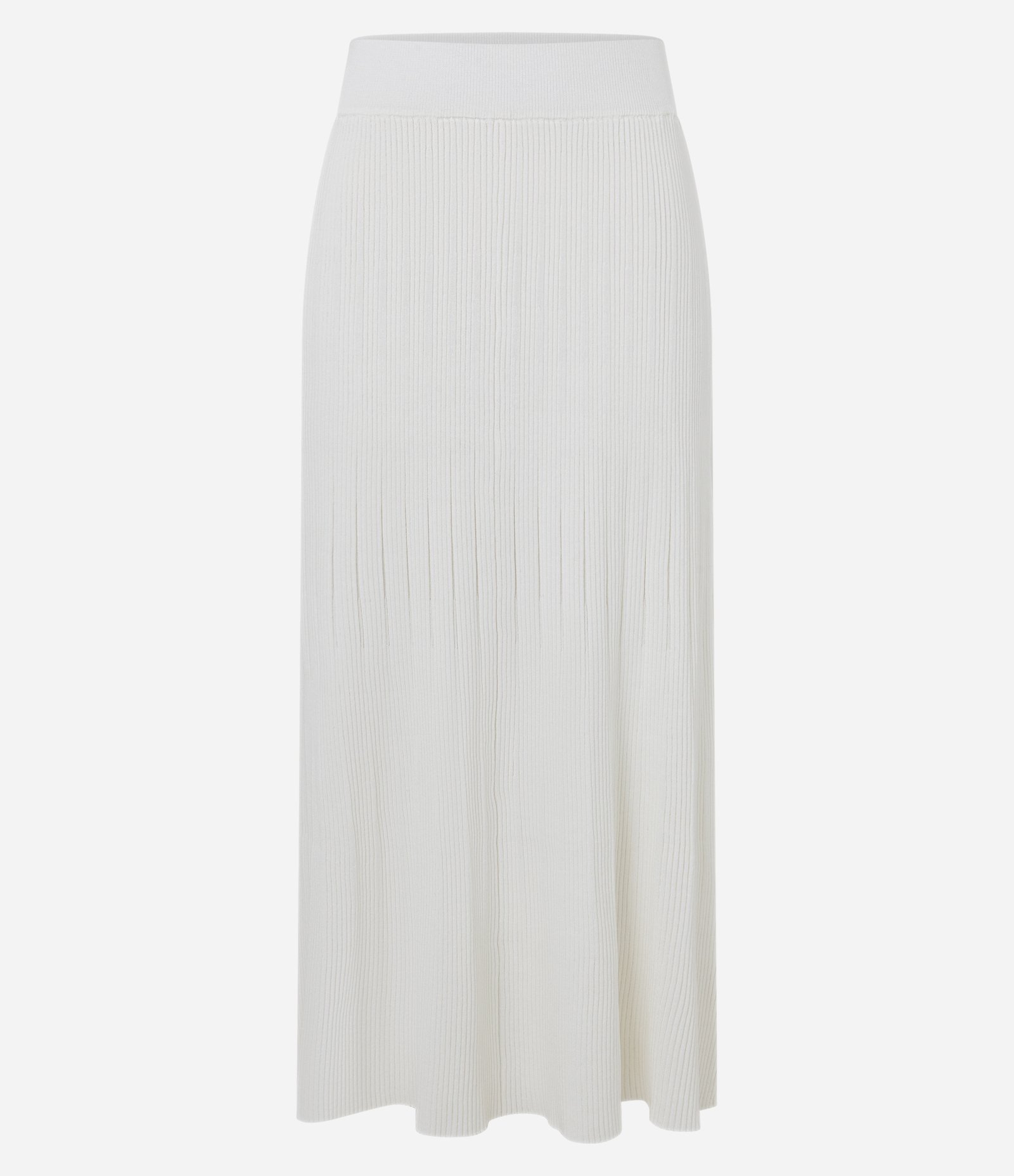 Saia Evasê Midi em Tricô com Elástico no Cós Off White 6