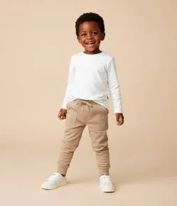 Calça Infantil em Modal com Recortes e Bolsos - Tam 1 a 6 Anos