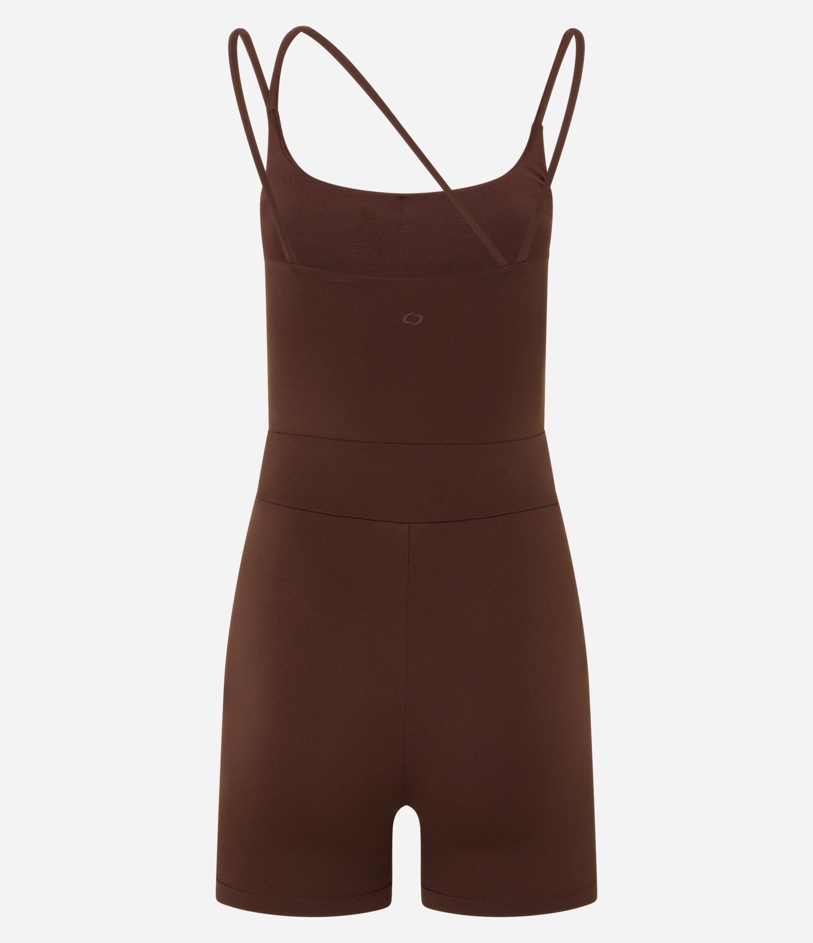 Macaquinho Esportivo em Microfibra com Cutout e Alças Diferenciadas Marrom 5