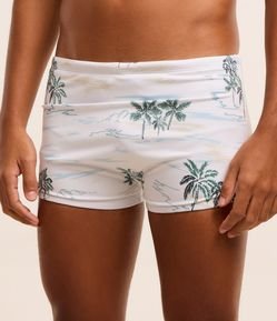 Sunga Boxer em Microfibra com Estampa Tropical