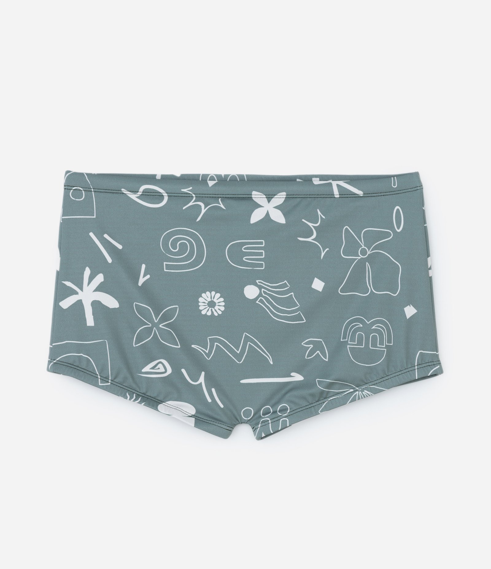 Sunga Boxer em Microfibra com Estampa de Ícones Verde 3