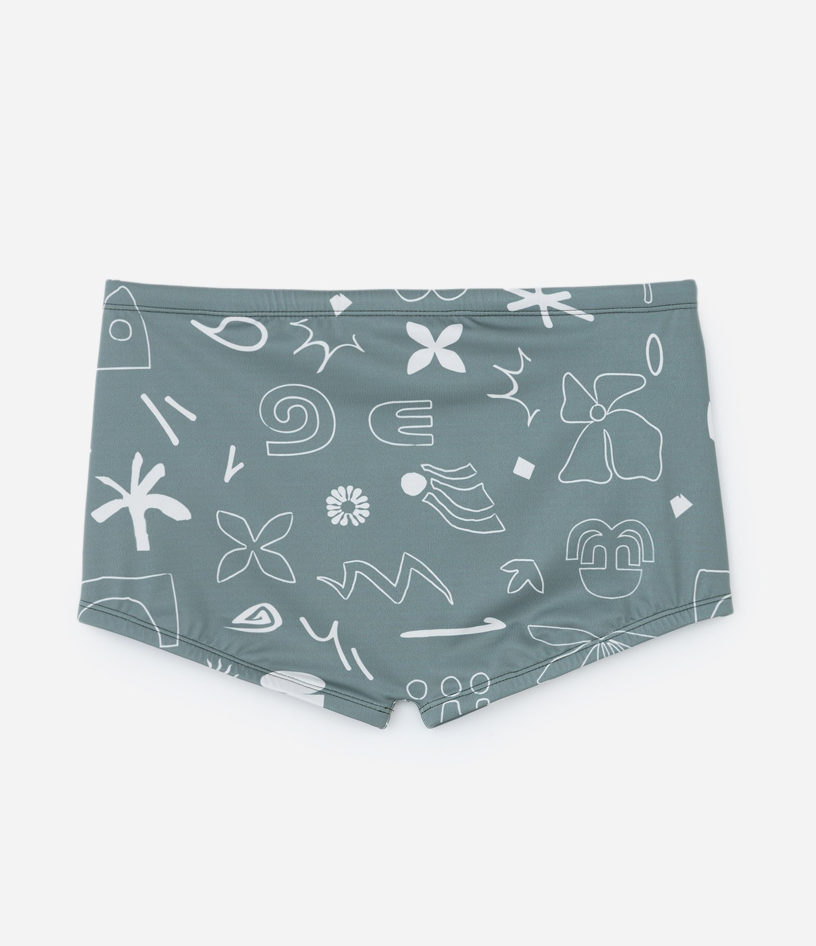 Sunga Boxer em Microfibra com Estampa de Ícones Verde 4