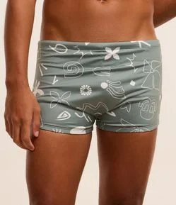 Sunga Boxer em Microfibra com Estampa de Ícones