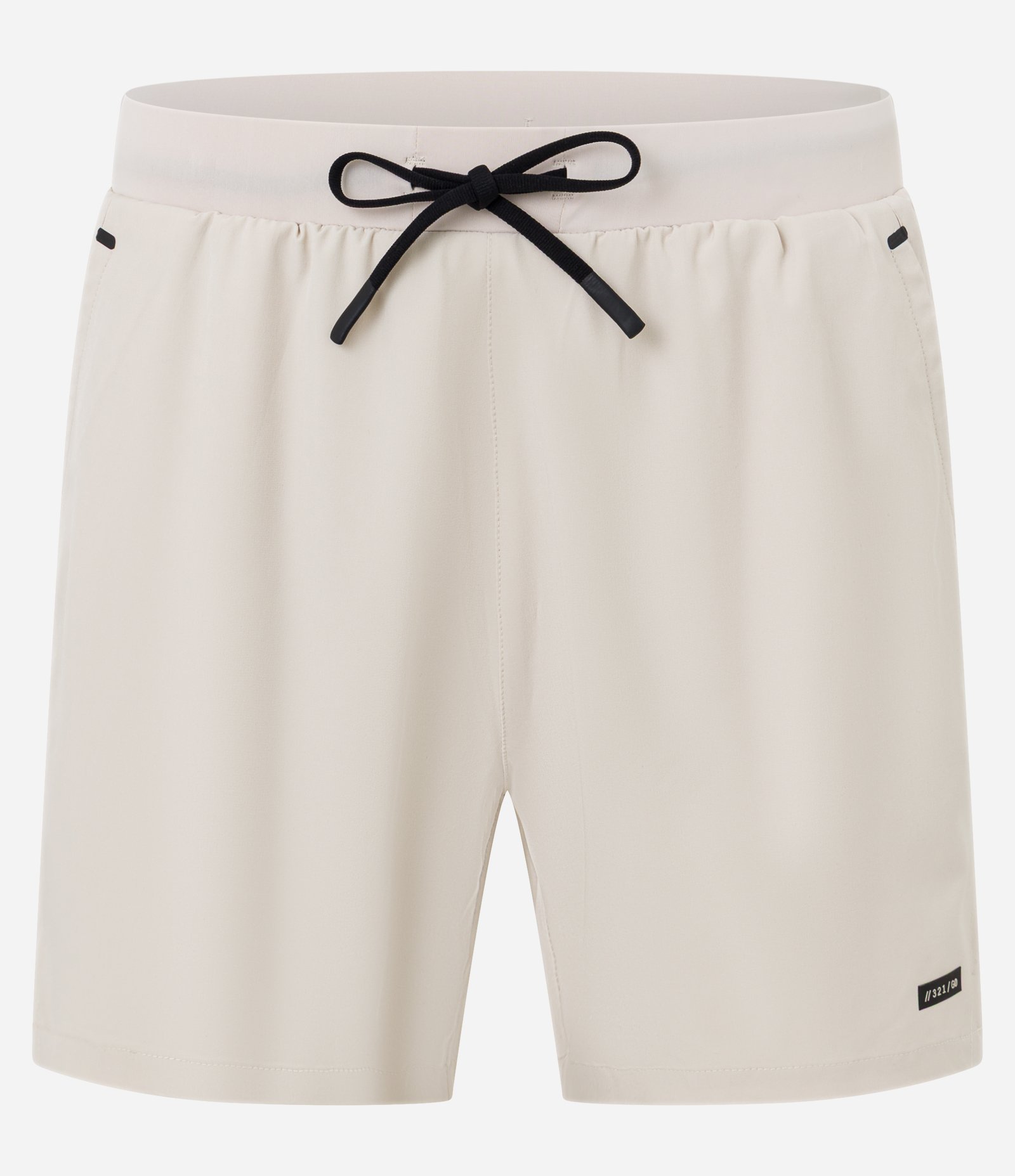 Bermuda Esportiva Corrida com Short de Compressão Bege 1