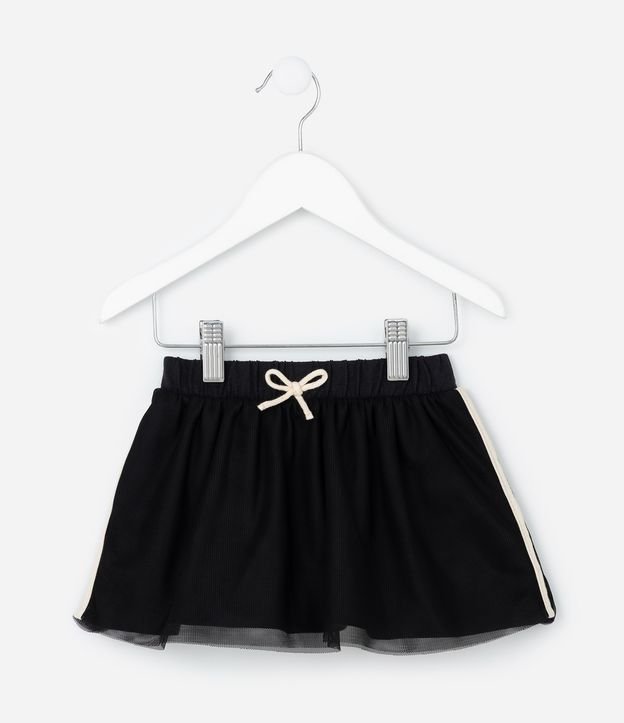 Saia Infantil em Tule com Listra Contrastante - Tam 1 a 6 Anos