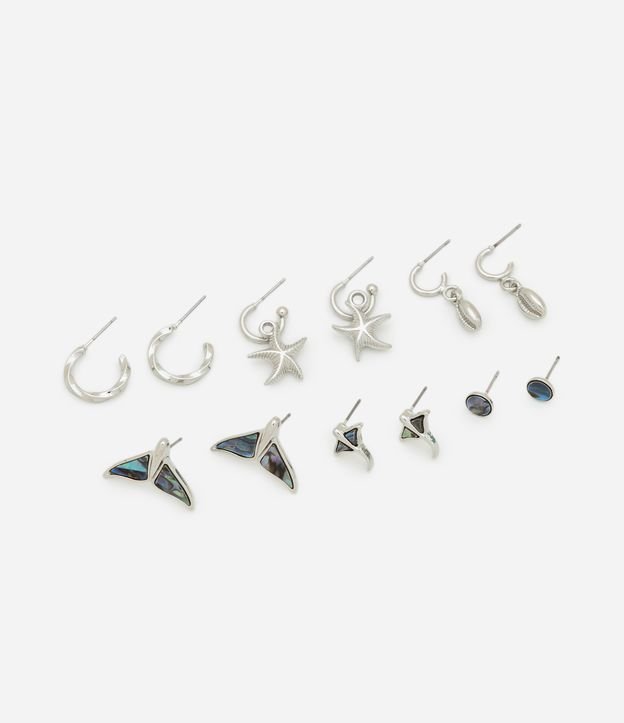 Kit 06 Brincos em Metal com Formatos Fundo do Mar