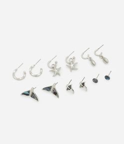 Kit 06 Brincos em Metal com Formatos Fundo do Mar
