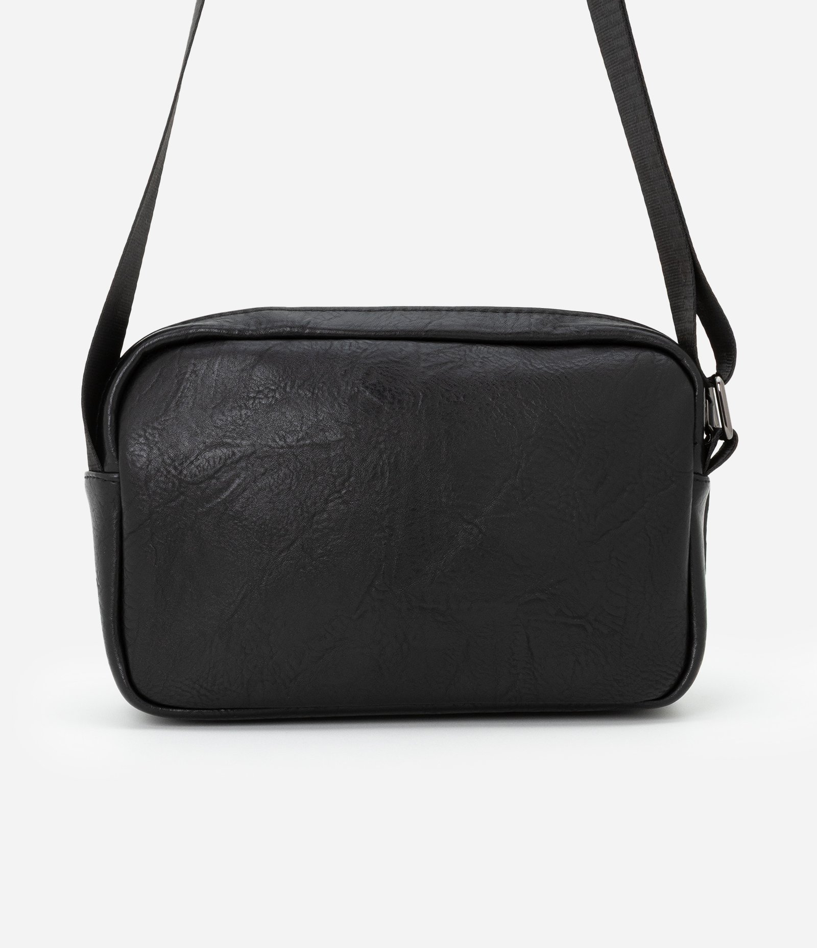 Bolsa Shoulder Bag em PU com Bolso Flap Preto 3