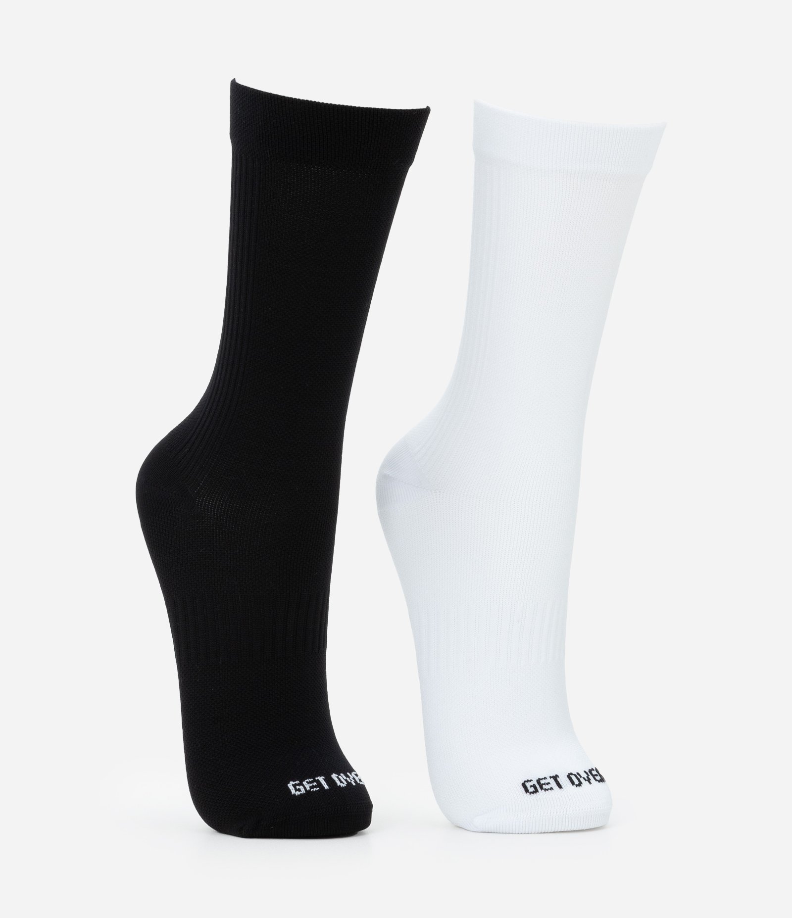 Kit 02 Meias Cano Alto Esportivas em Poliamida Preto/Branco 2