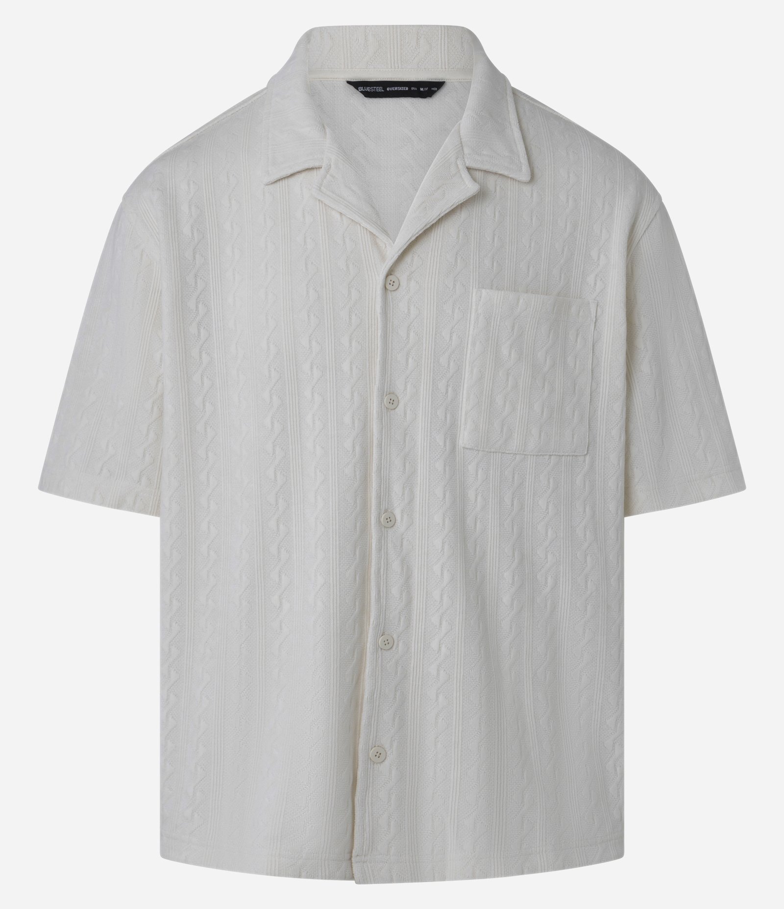 Camisa Oversized em Jacquard Texturizado Off White 7