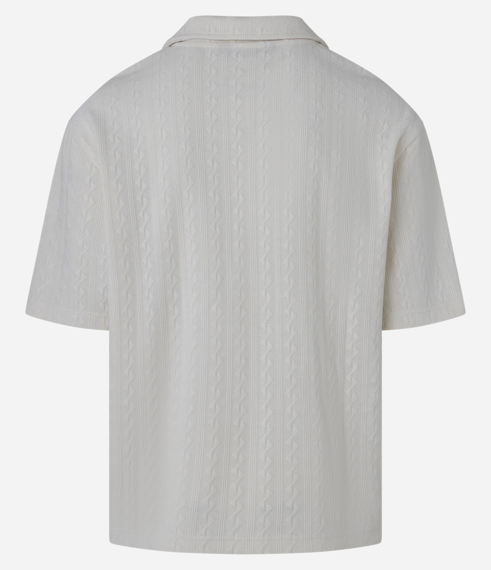 Camisa Oversized em Jacquard Texturizado Off White 9