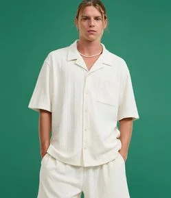 Camisa Oversized em Jacquard Texturizado