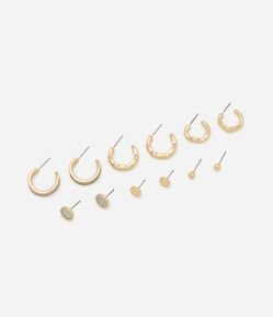 Kit 06 Brincos Argolas e Ponto de Luz