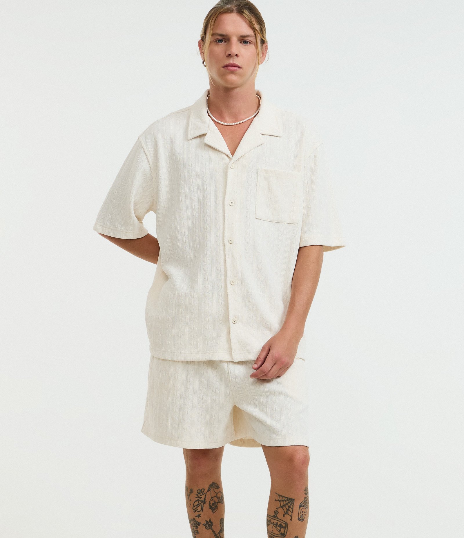 Bermuda em Jacquard Texturizada Off White 4
