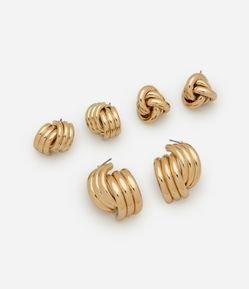 Kit 03 Brincos Nós Diferentes Formas