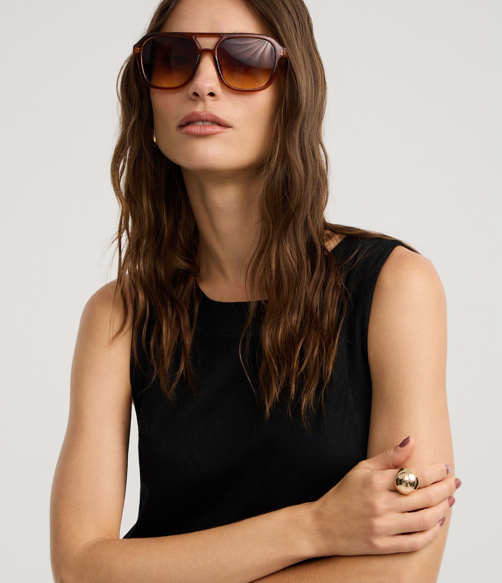 Vestido Evasê Long Midi em Orly com Gola Redonda Preto 3