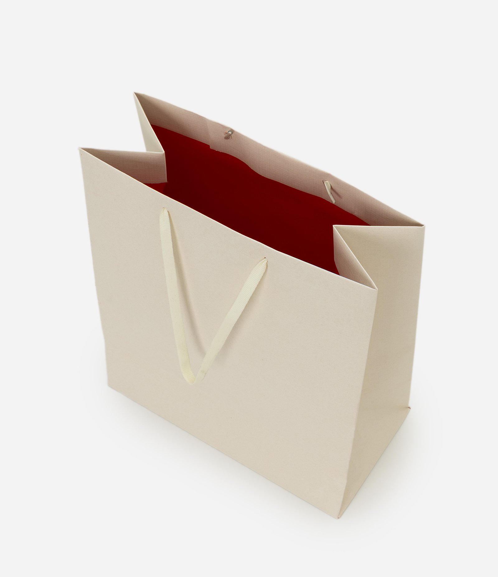 Embalagem de Presente Média com Alça Dupla Chata Bege 3