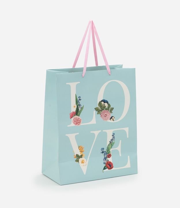 Embalagem de Presente Média com Lettering Love e Flores