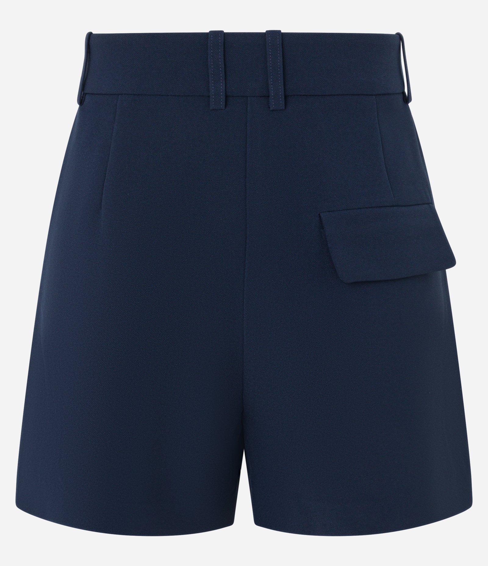Short Alfaiatado Cintura Alta com Pregas e Lapela Azul Marinho 6