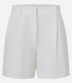 Short Alfaiatado Cintura Alta com Pregas e Lapela