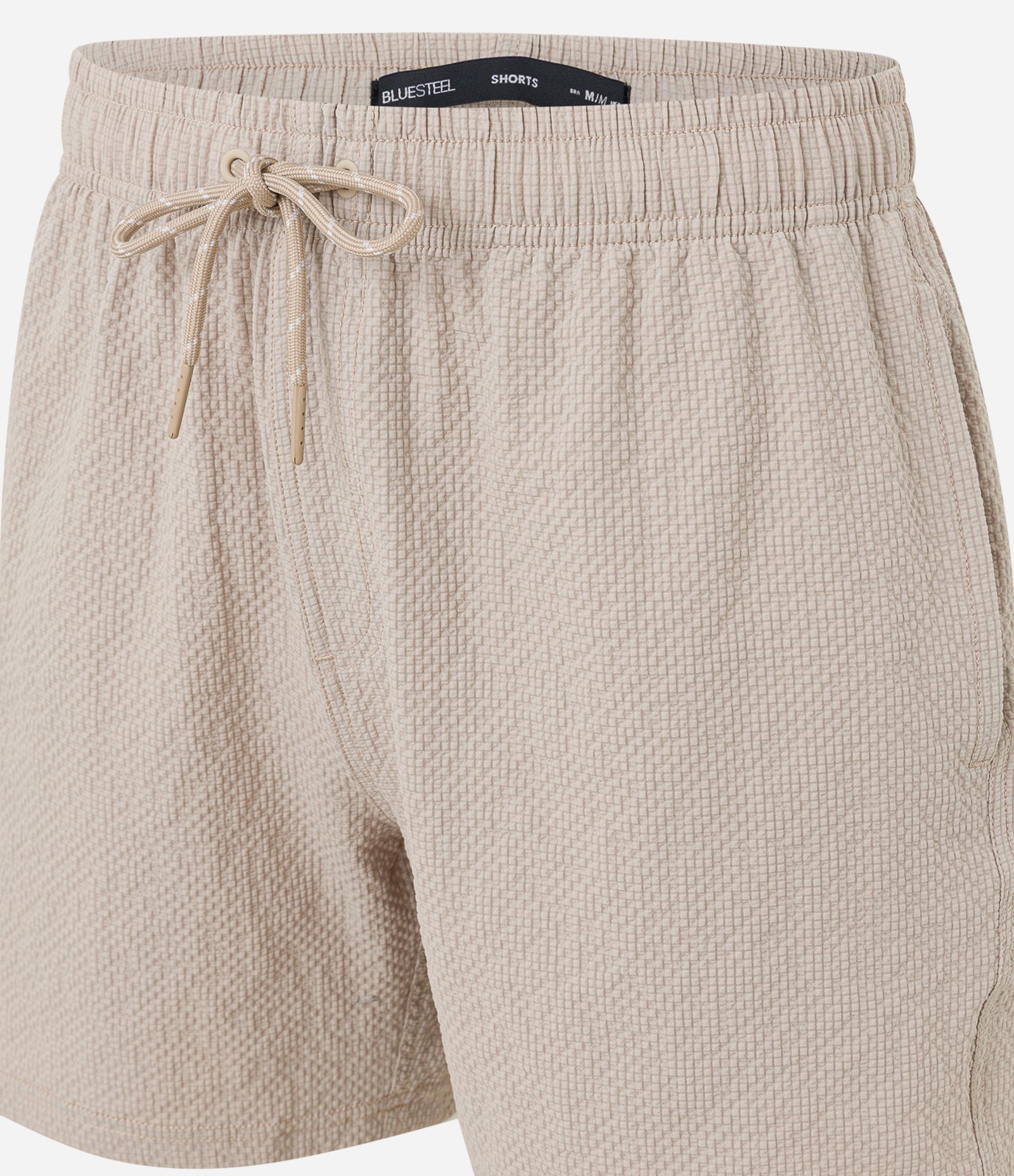 Bermuda de Banho Básica em Microfibra Texturizado  Bege 7