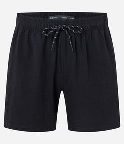 Bermuda de Banho Básica em Microfibra Texturizado 