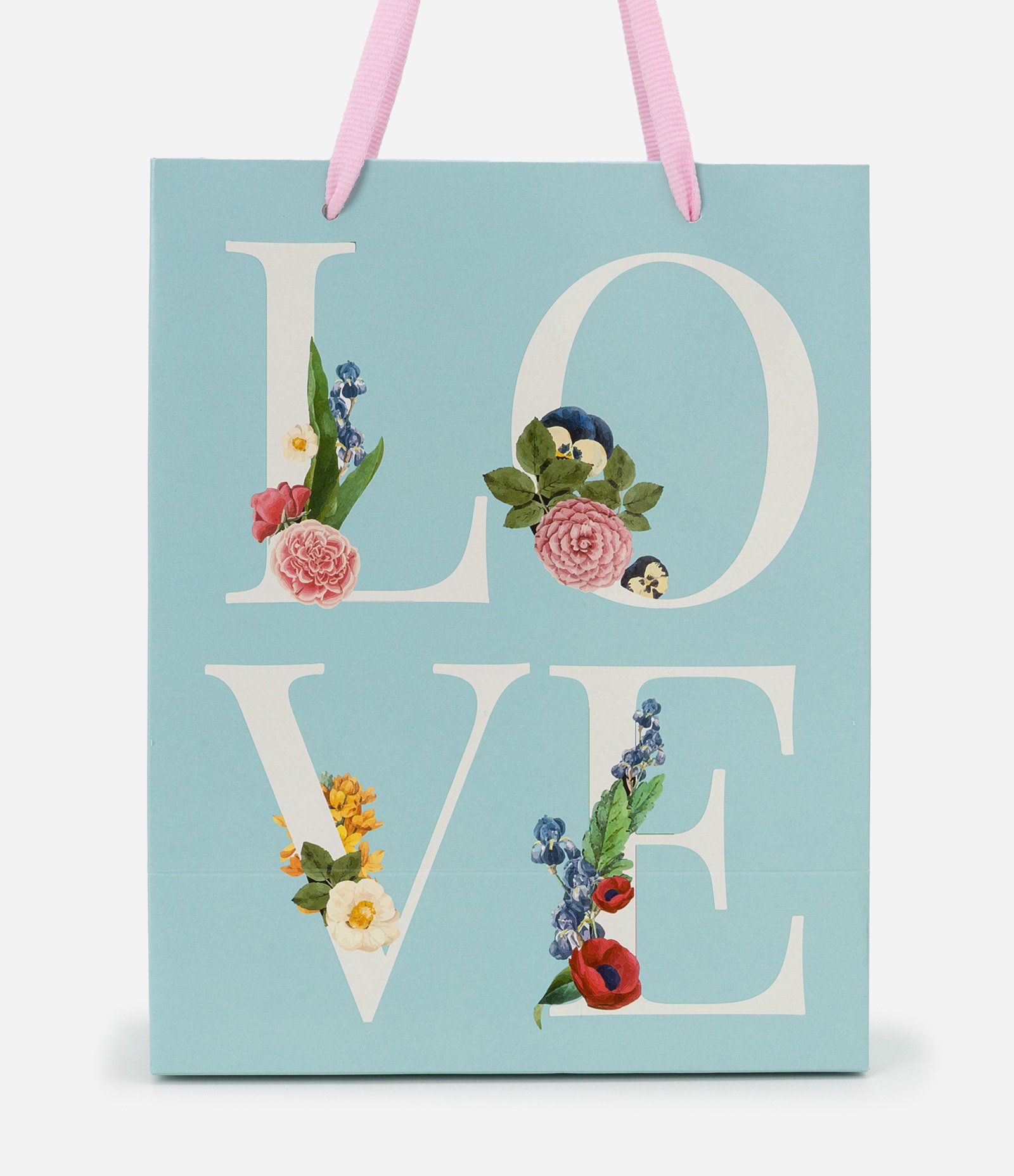 Embalagem de Presente Pequena com Estampa Love Azul 2