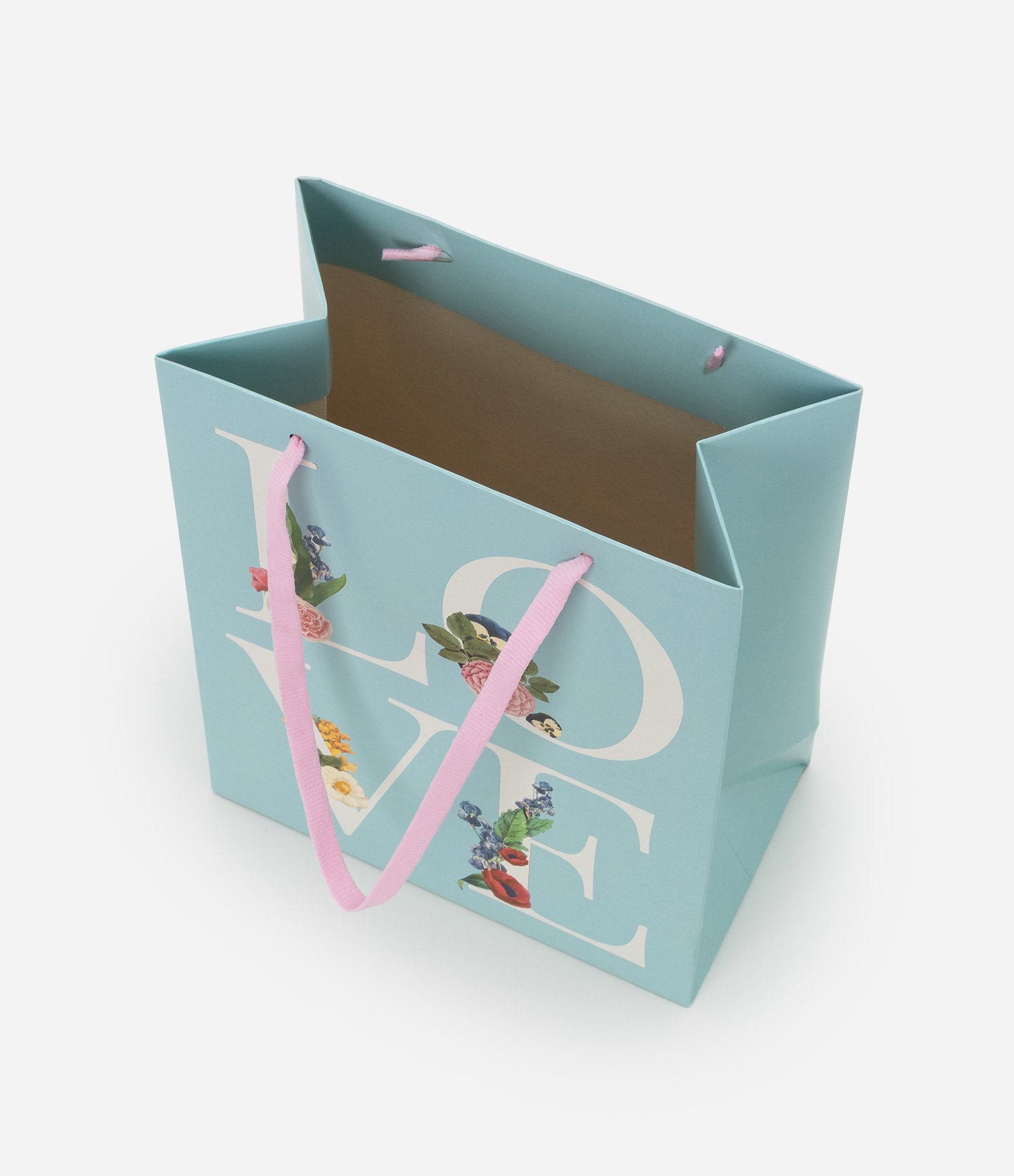 Embalagem de Presente Pequena com Estampa Love Azul 3