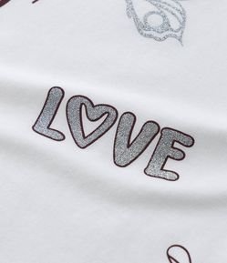 Camiseta Curta Infantil com Estampa Doodles - Tam 5 a 14 Anos