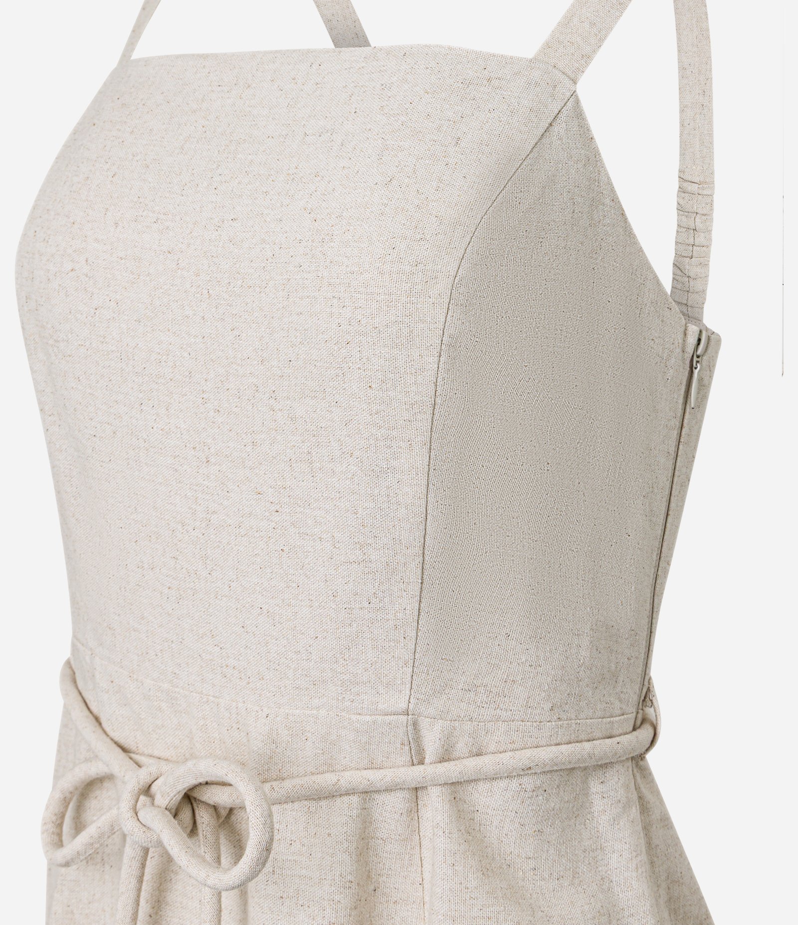 Vestido Evasê em Viscolinho com Estampa Folhagem Aquarelada Bege 8