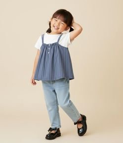 Calça Mom Infantil em Jeans - Tam 1 a 6 Anos