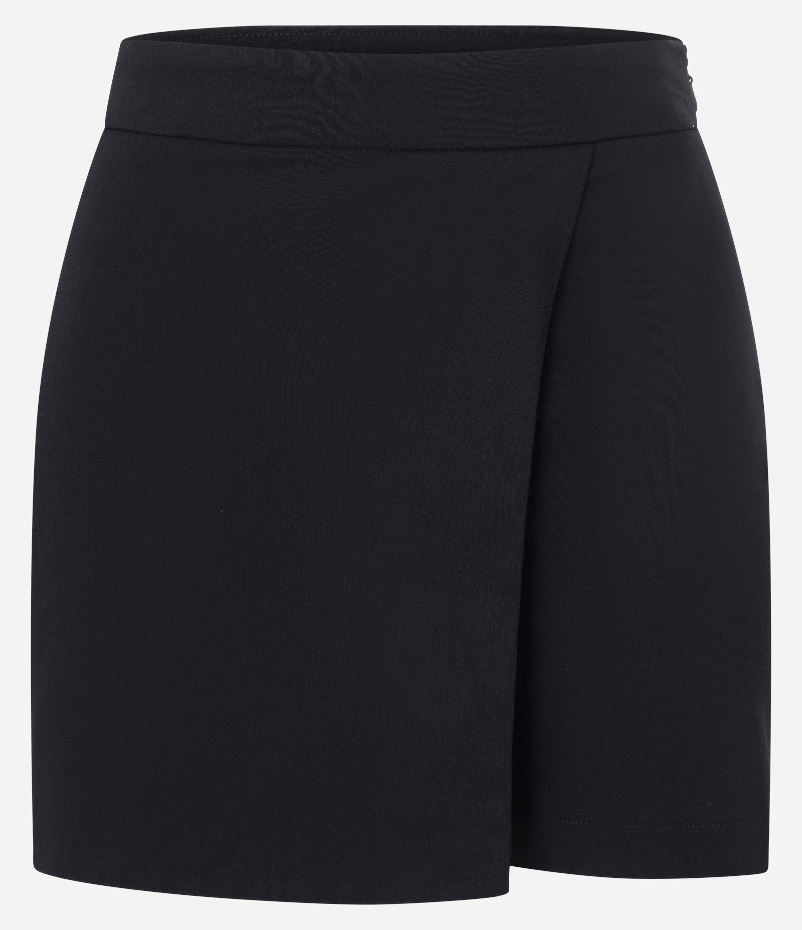 Short Saia em Bengaline com Sobreposição Preto 5