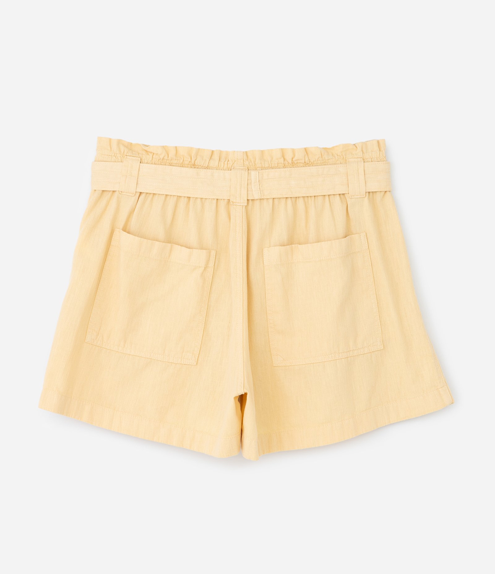 Short em Sarja com Cinto Curve & Plus Size Amarelo Manteiga 6