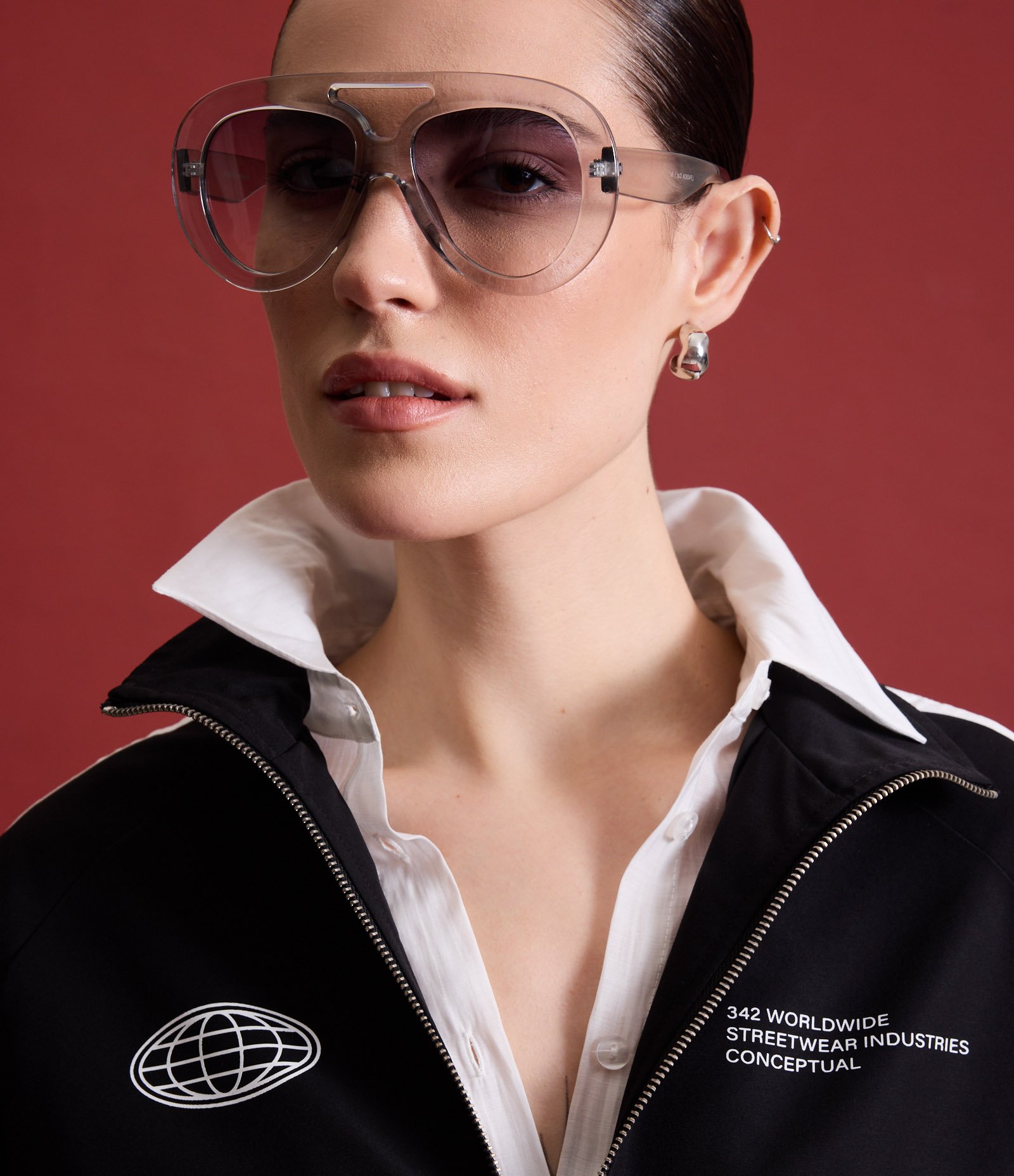 Camisa Oversized em Organza com Transparência Branco 2