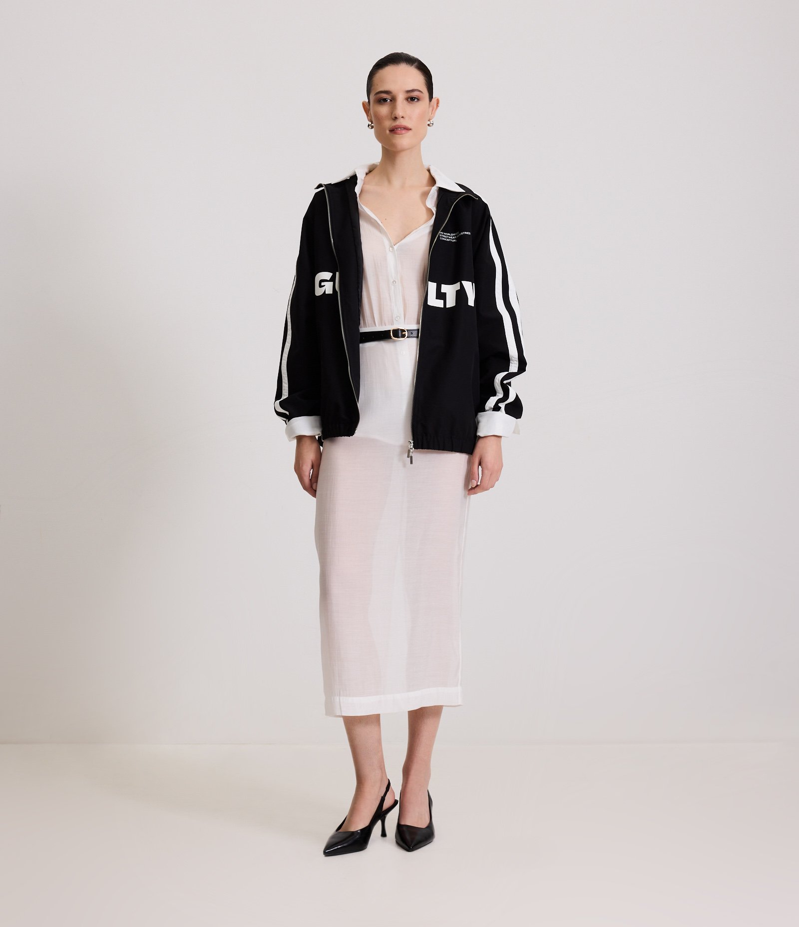 Camisa Oversized em Organza com Transparência Branco 4