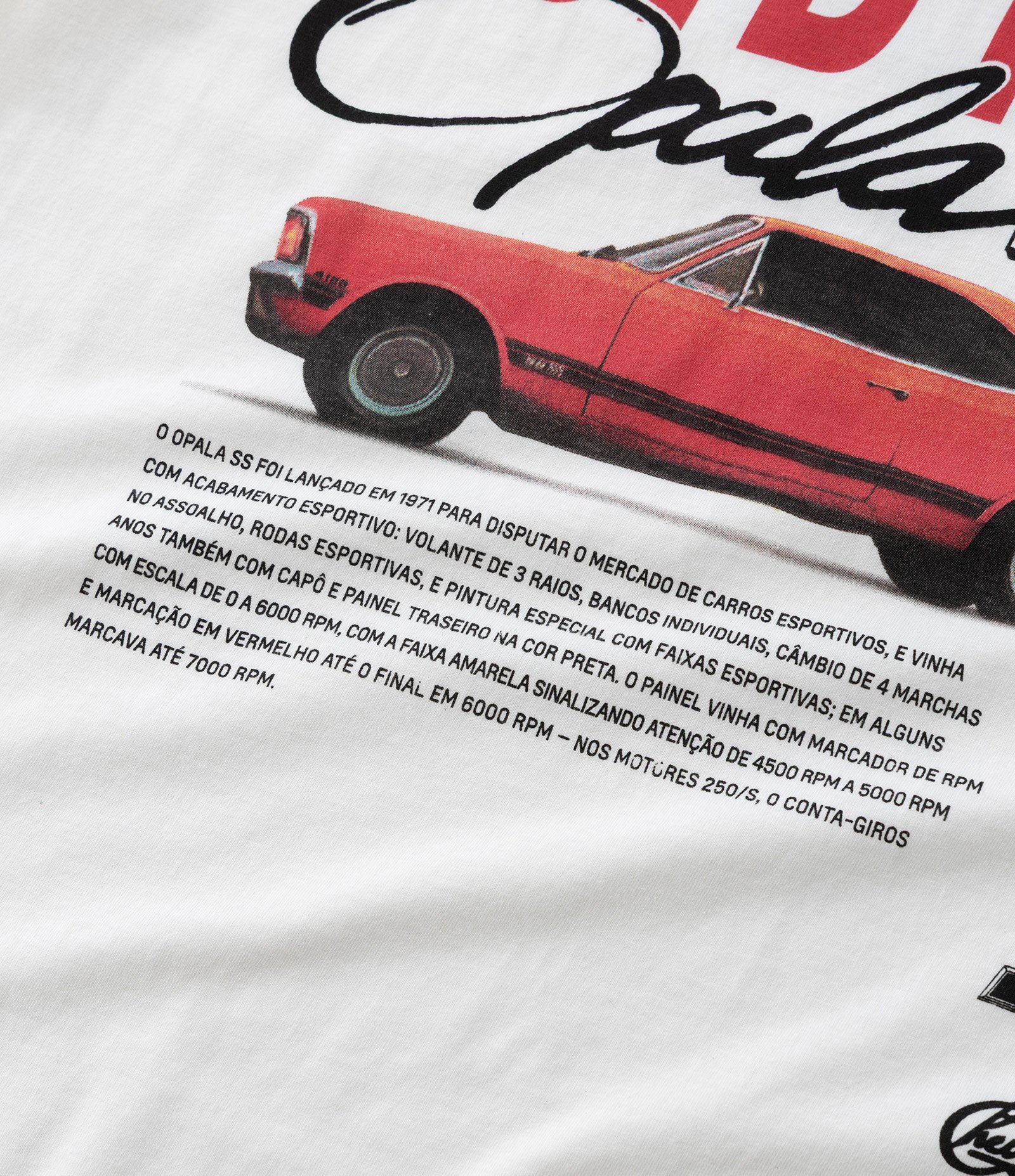 Camiseta Infantil com Estampa Opala Chevrolet - Tam 5 a 14 Anos Branco 4
