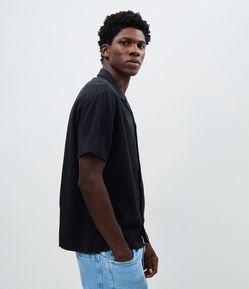Camisa Boxy em Jacquard com Texturizado Bowling