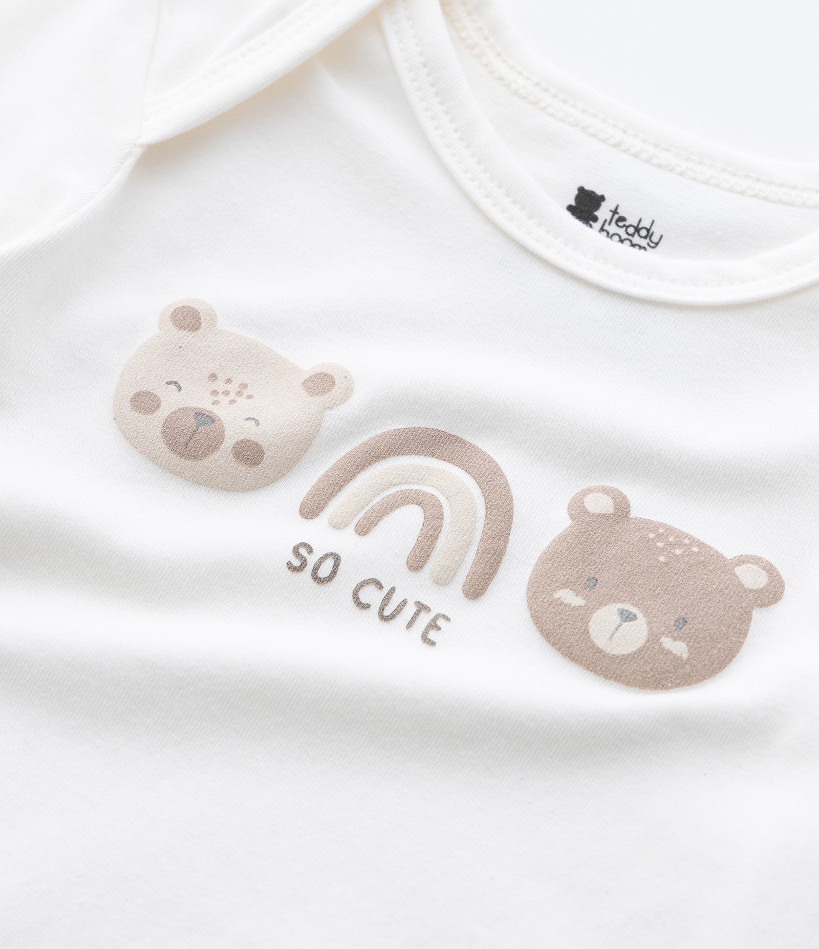 Kit 03 Bodies Infantis com Estampa Xadrez e Bichinhos - Tam RN a 18 meses Bege/Branco 6