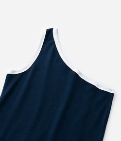 Blusa Ombro Único em Ribana com Viés Contrastante Curve & Plus Size