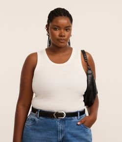Blusa Regata Canelada em Ribana Curve & Plus Size