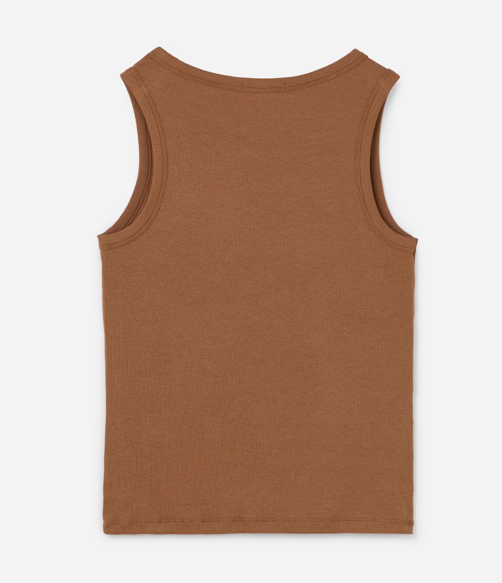 Blusa Regata Canelada em Ribana Curve & Plus Size Marrom 5