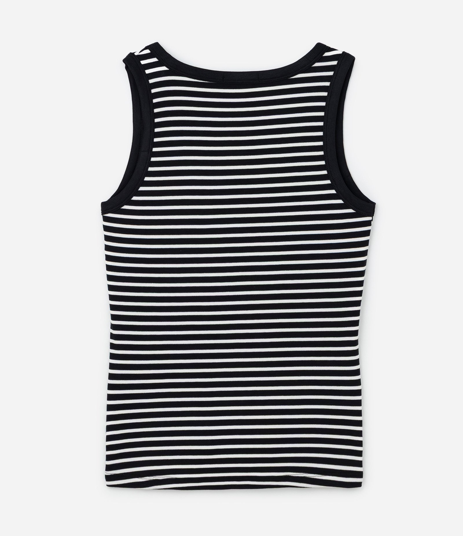 Blusa Regata em Ribana com Listras Curve & Plus Size Preto/Branco 6