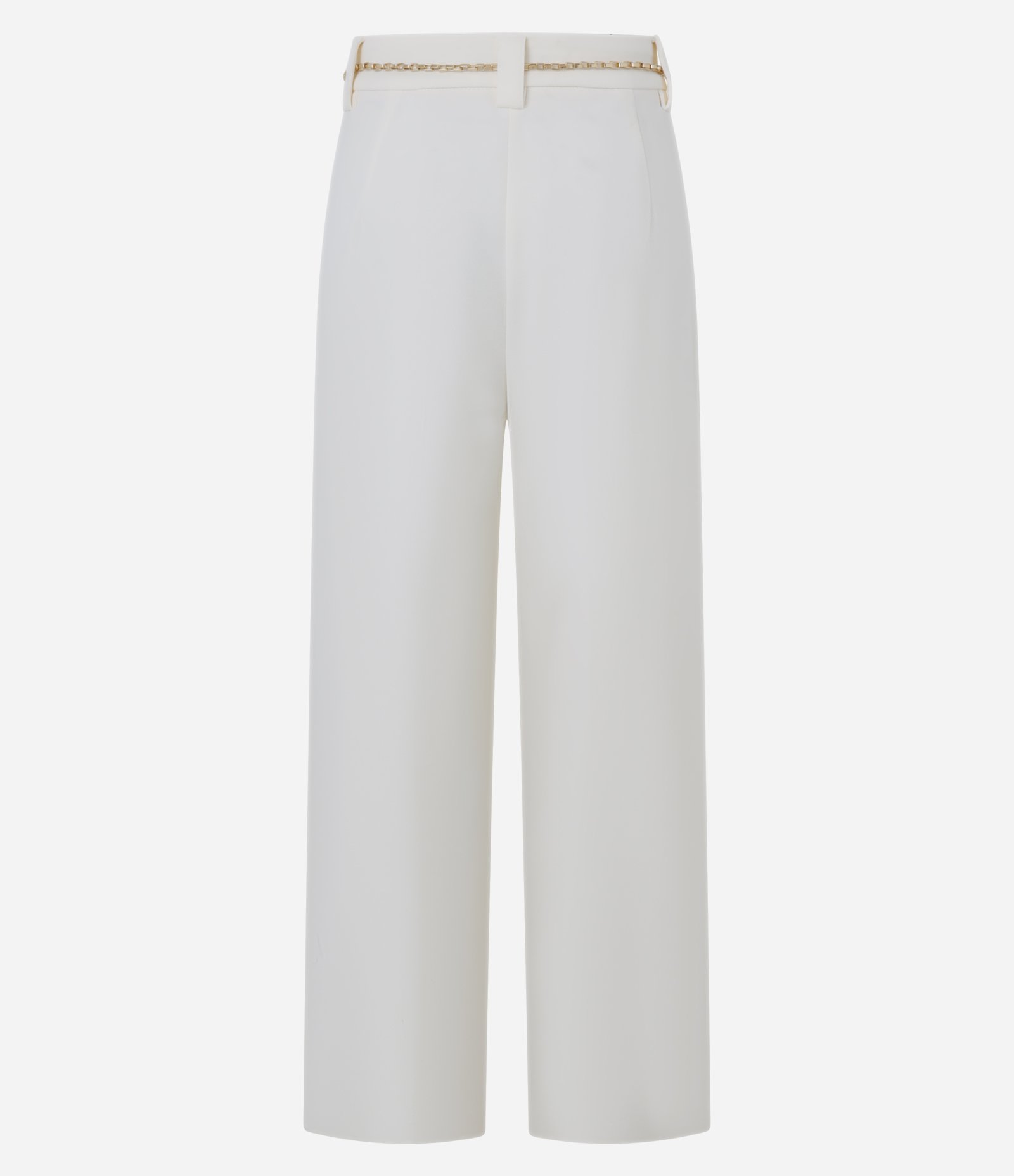 Calça Wide Leg em Crepe com Cinto Corrente Off White 6