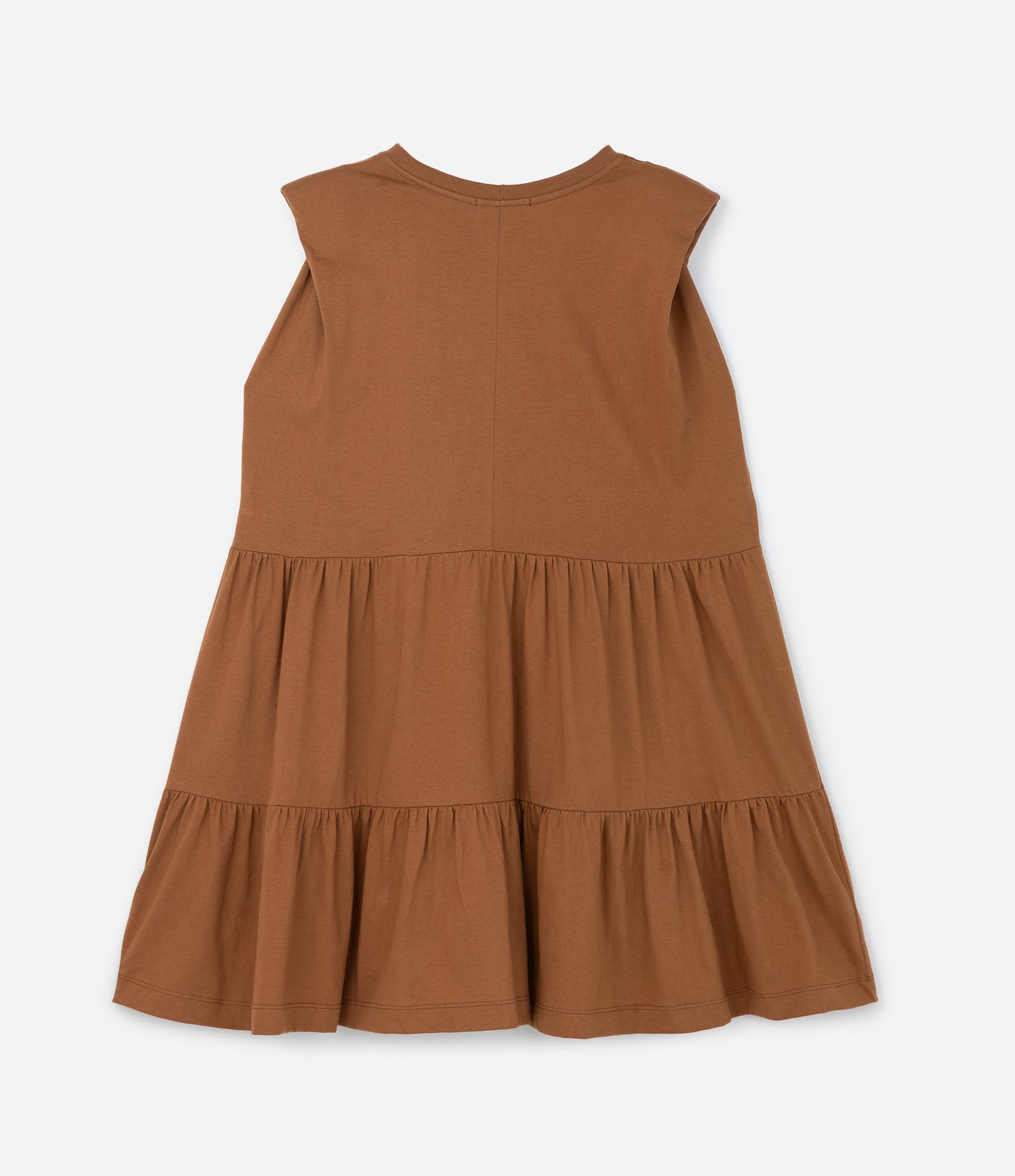 Vestido Muscle Tee em Algodão com Babados Curve & Plus Size Marrom 5