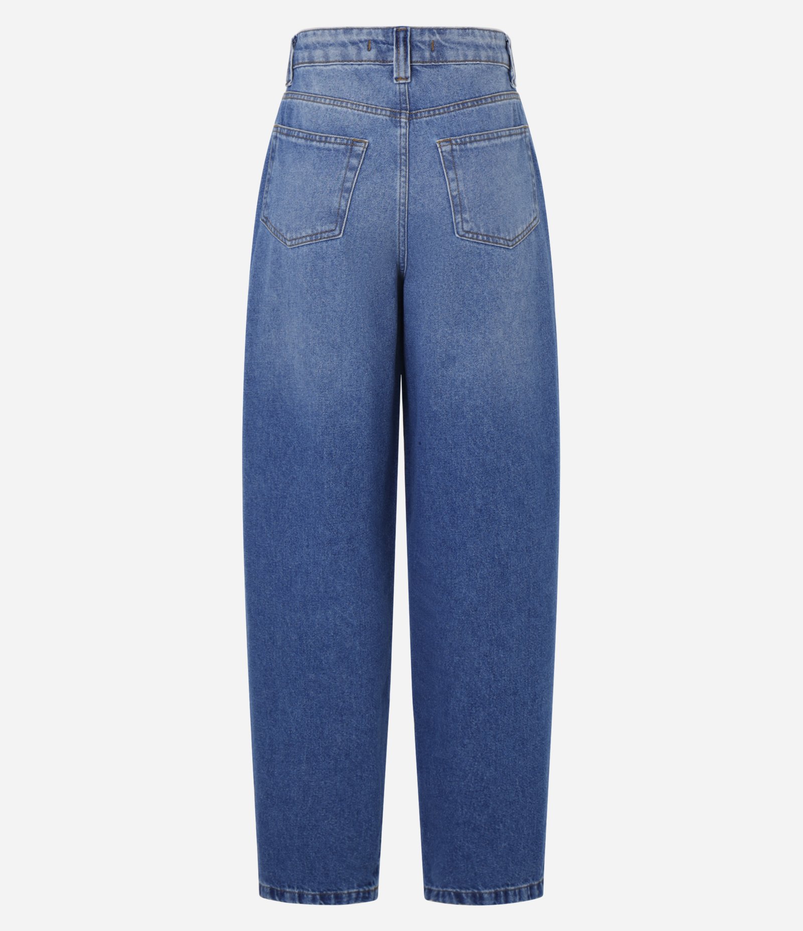 Calça Barrel em Jeans com Bolsos Azul 6