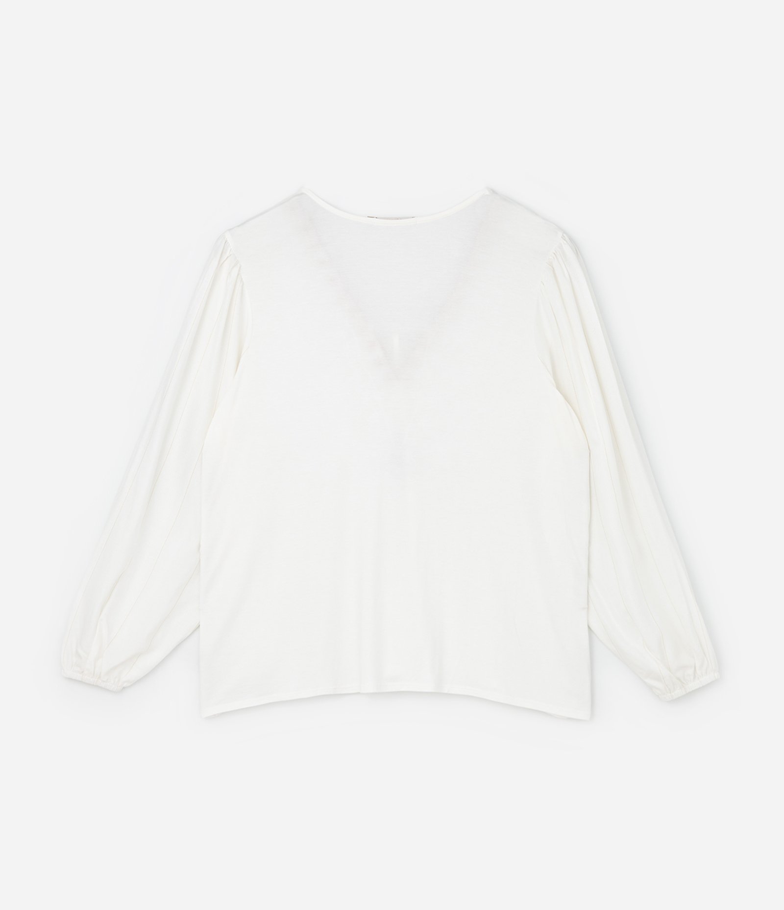 Blusa Bata em Viscose Texturizada com Bordado na Gola e Tassel Curve & Plus Size Branco 7