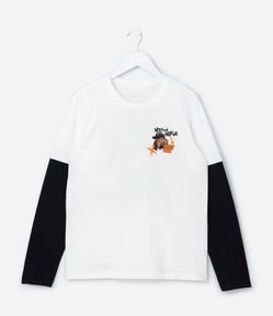 Camiseta Infantil com Estampa Frente e Costas Capivara - Tam 5 a 14 Anos