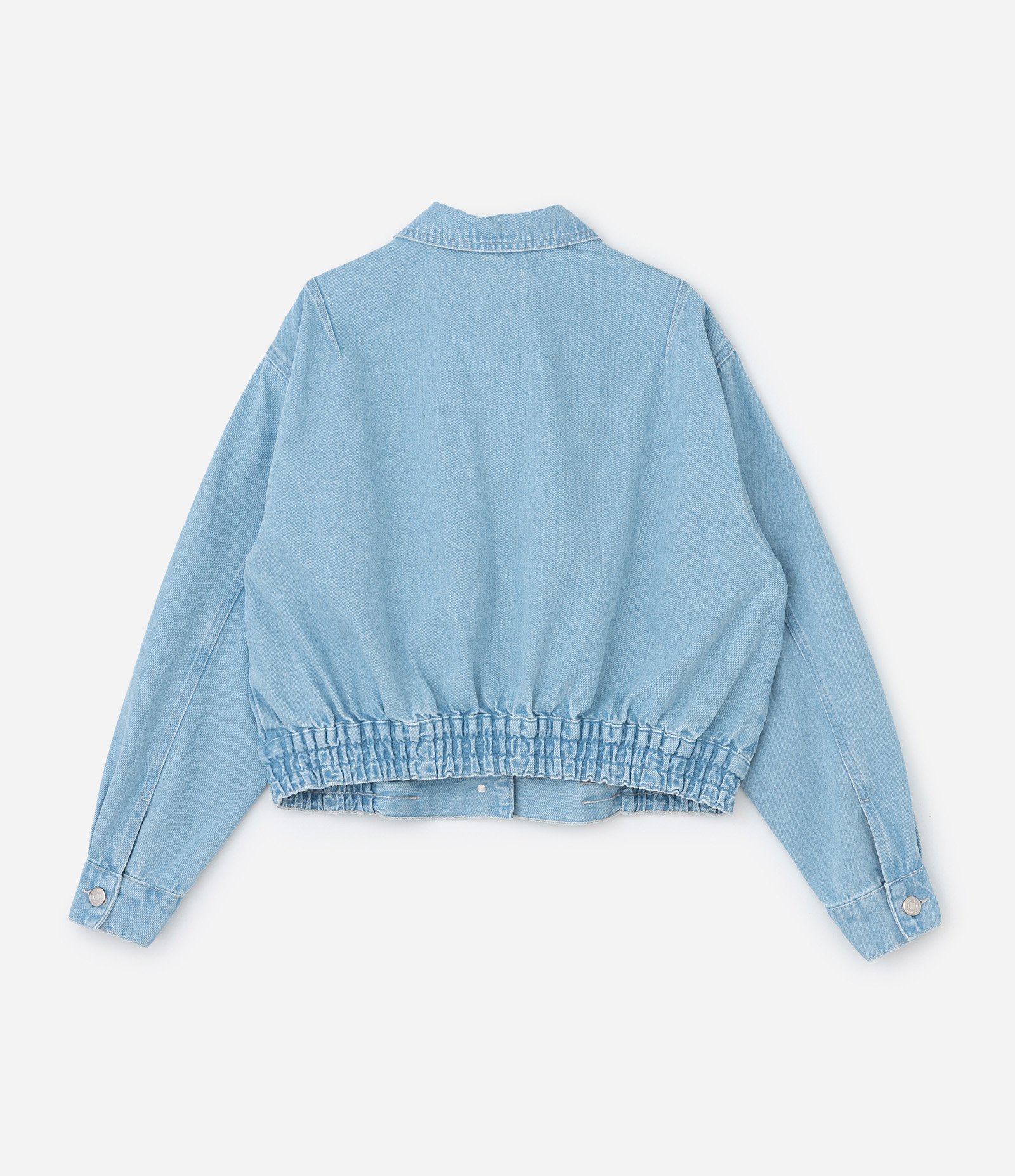 Jaqueta em Jeans com Cós no Elástico Curve & Plus Size Azul 6