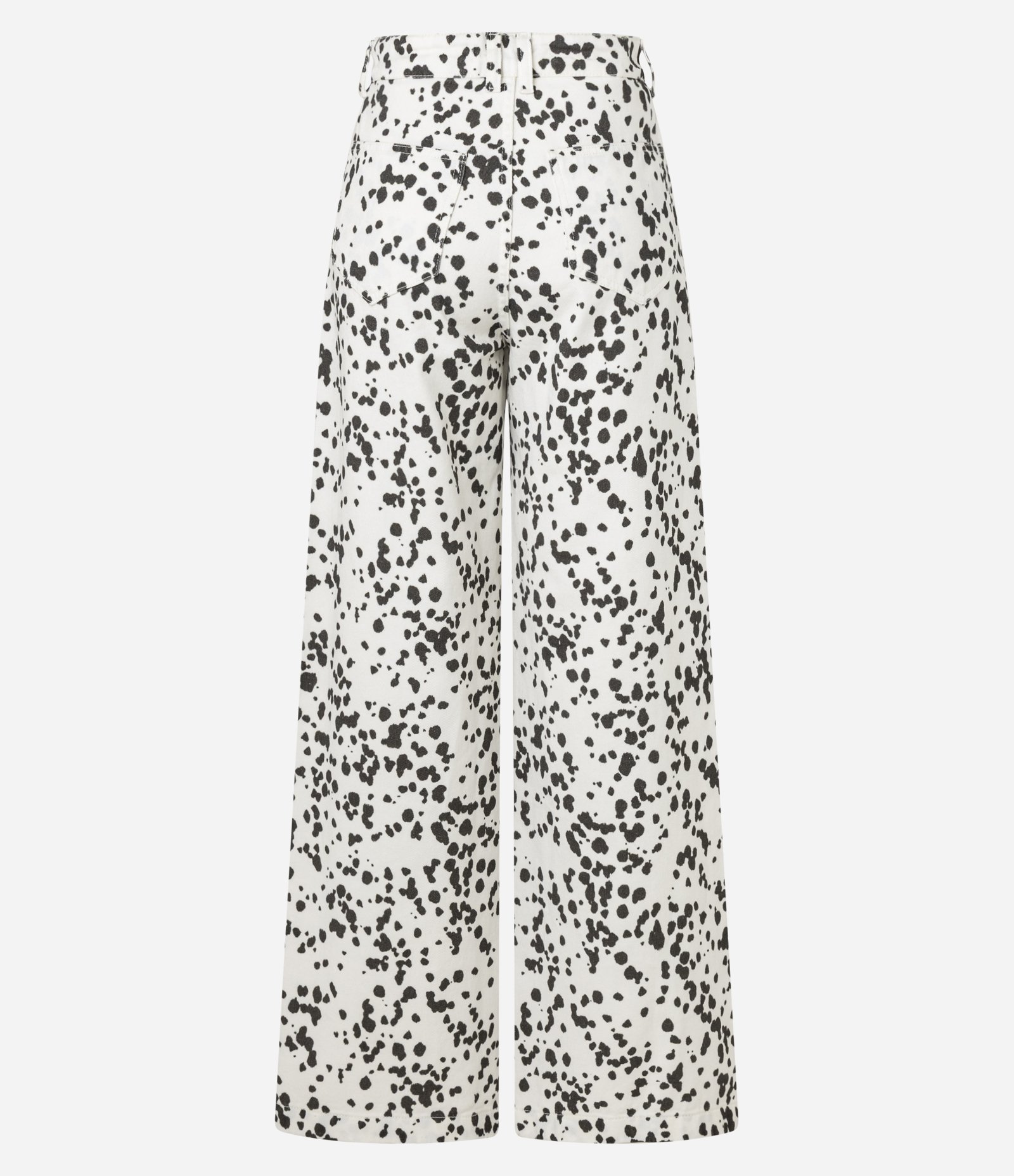 Calça Wide Leg em Sarja Animal Print Branco 8