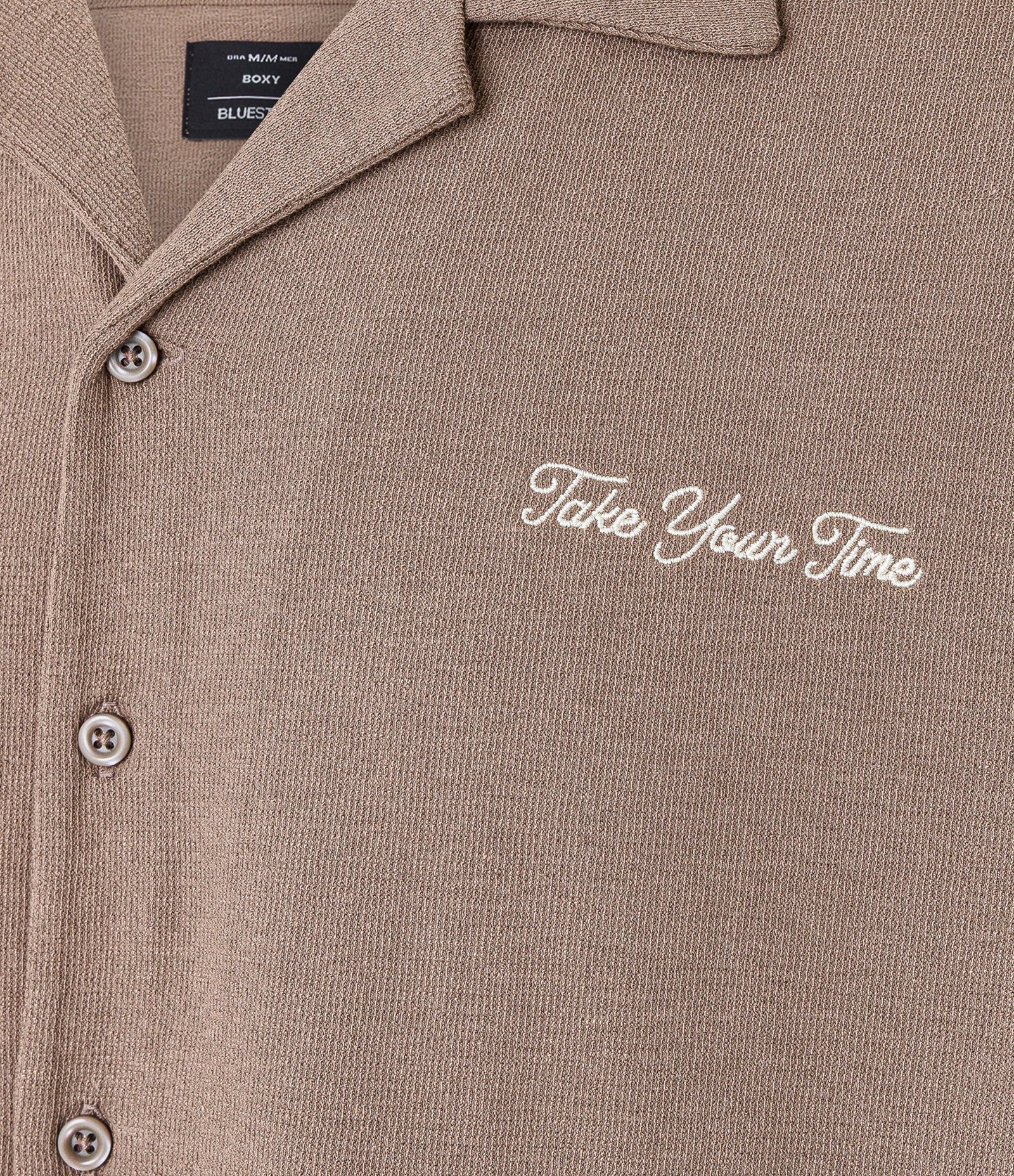 Camisa Boxy em Algodão com Bordado de Coqueiros Marrom 8